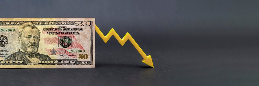 Inflação do dólar, depreciação do dólar, redução do poder de compra da moeda americana, conceito de colapso do dólar e do sistema financeiro